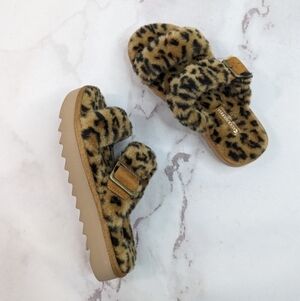 Koolaburra Ugg 5 Women Furrah Slide Shoe Sandal Furr Slipper Leopard Vegan Faux